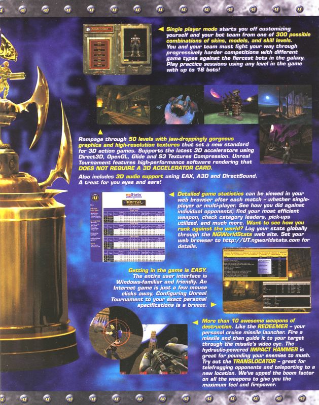 Inside Cover for Unreal Tournament (Windows): Right Flap