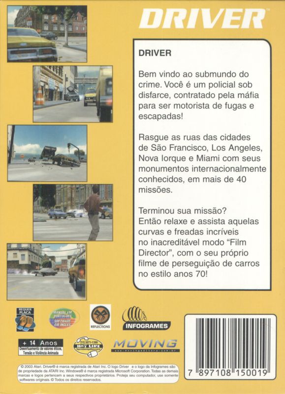 Back Cover for Driver (Windows) (Best of Infogrames release)