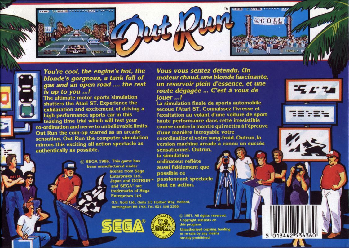Back Cover for OutRun (Atari ST)