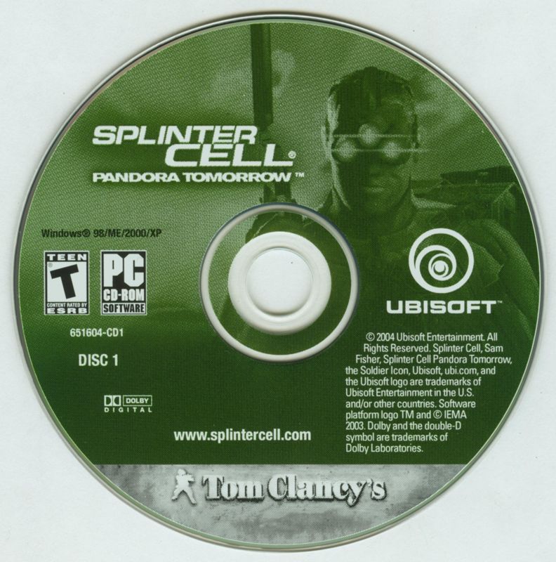 Media for Tom Clancy's Splinter Cell: Pandora Tomorrow (Windows): Disc 1