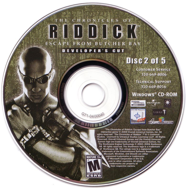Media for The Chronicles of Riddick: Escape from Butcher Bay (Windows) (Bundled with the MSI NX7800GT graphic card): Disc 2