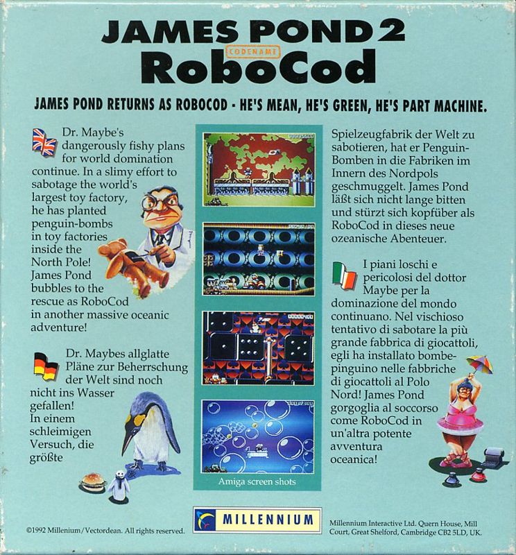Back Cover for James Pond 2: Codename: RoboCod (Commodore 64)
