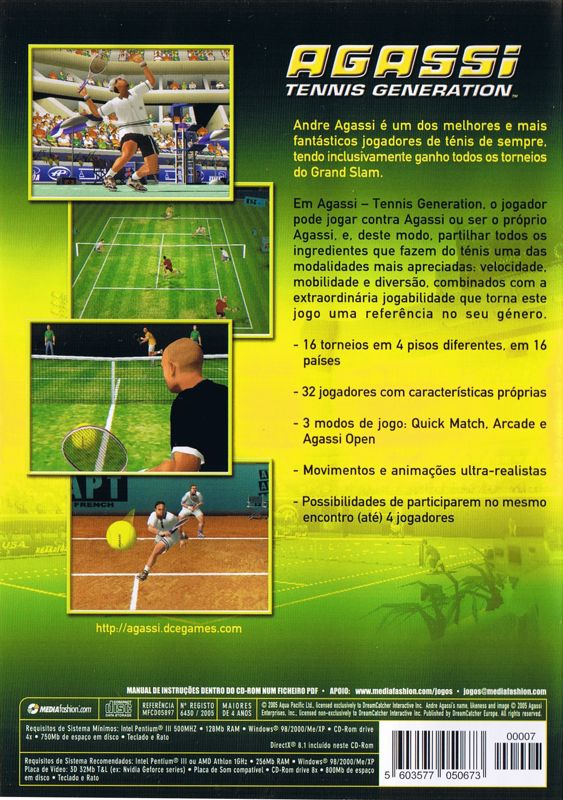 Back Cover for Agassi Tennis Generation 2002 (Windows) (Mediafashion newspaper release)