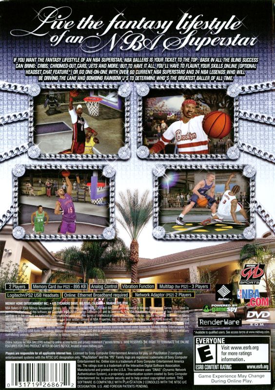 Back Cover for NBA Ballers (PlayStation 2)