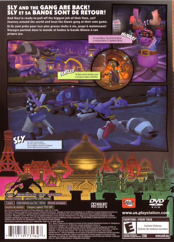 Back Cover for Sly 2: Band of Thieves (PlayStation 2) (Greatest Hits Release)