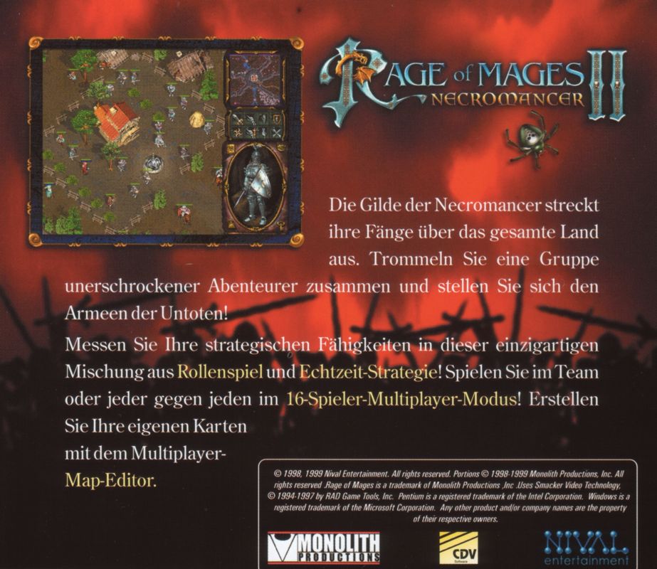 Other for Rage of Mages II: Necromancer (Windows): Jewel Case - Back