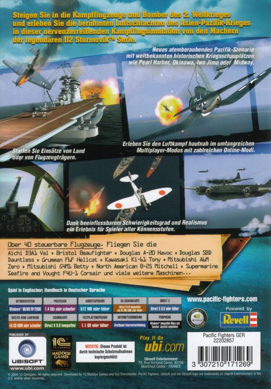 Back Cover for Pacific Fighters (Windows)