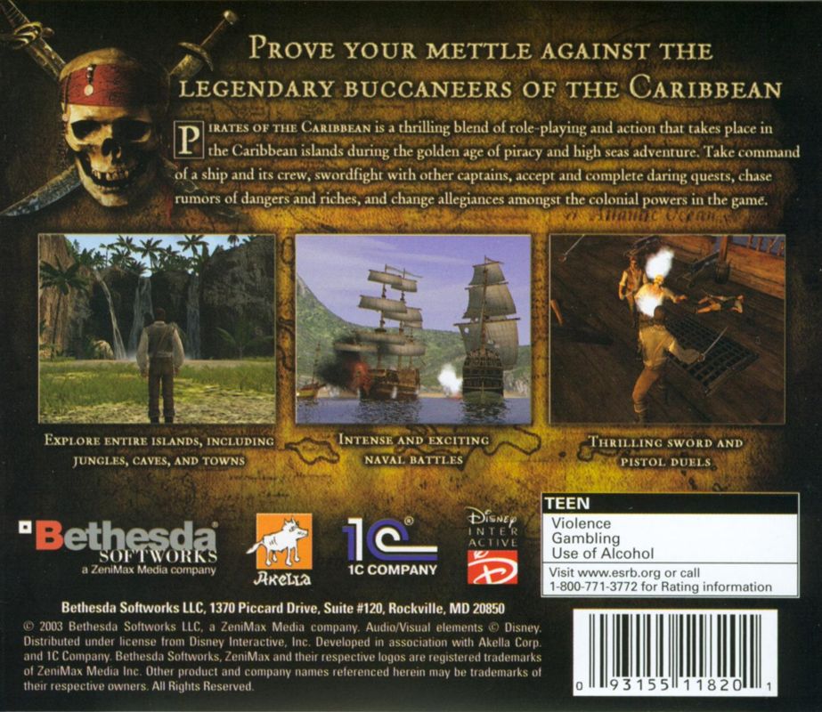 Other for Pirates of the Caribbean (Windows): Jewel Case - Back