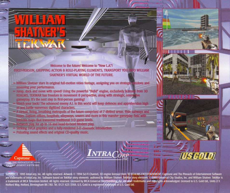 Other for William Shatner's TekWar (DOS) (v1.1): Jewel Case - Back