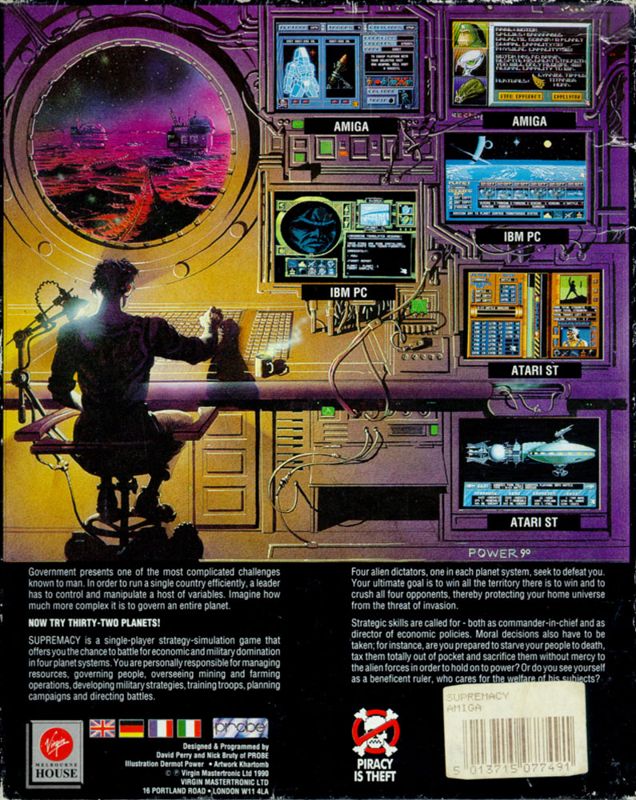 Back Cover for Overlord (Amiga) (with Free color poster.)