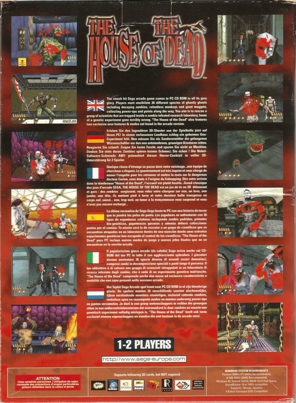 Back Cover for The House of the Dead (Windows)