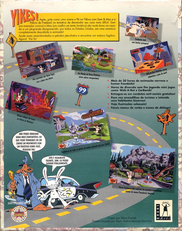 Back Cover for Sam & Max: Hit the Road (DOS)