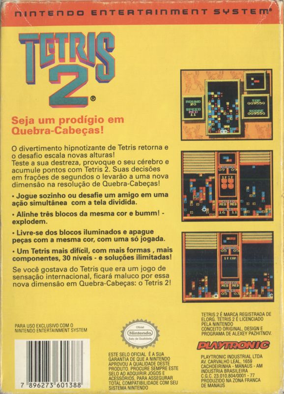 Back Cover for Tetris 2 (NES)