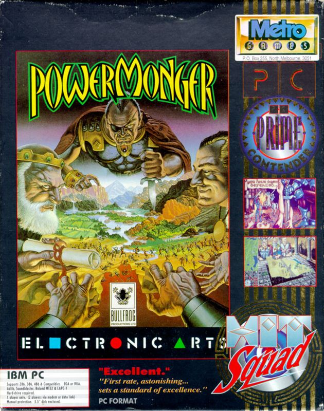 Front Cover for PowerMonger (DOS) (Hitsquad release)