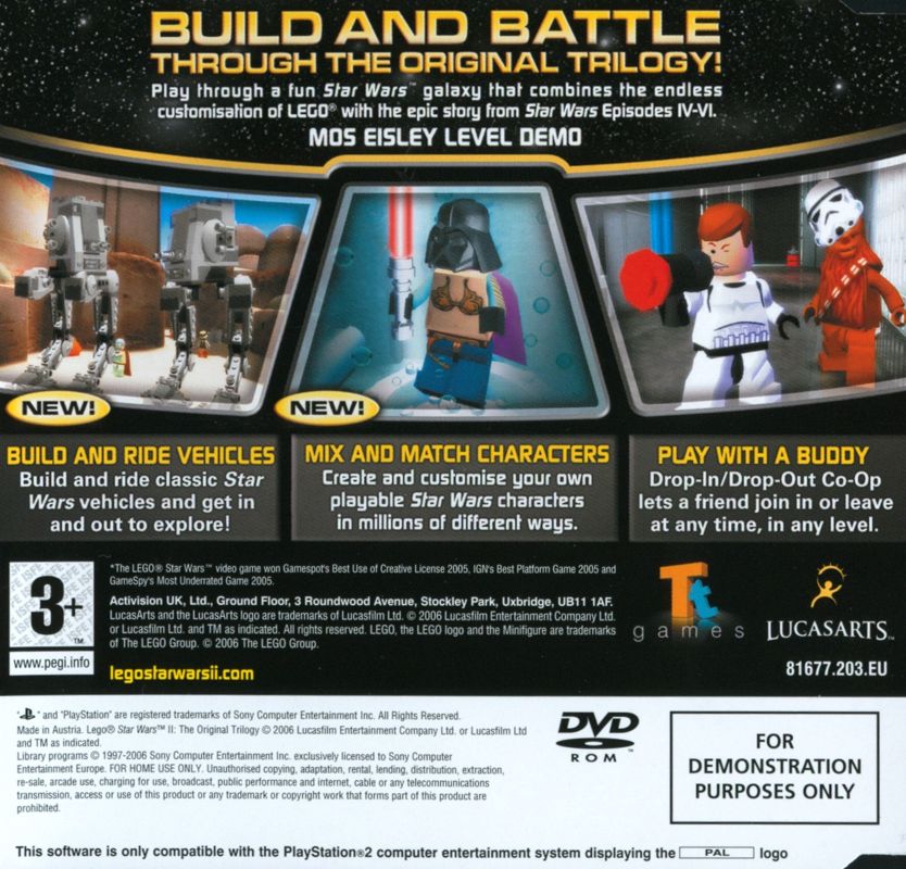 Inside Cover for LEGO Star Wars II: The Original Trilogy (PlayStation 2) (Demo disc): Left Inlay