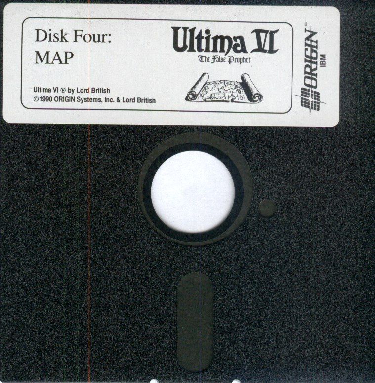 Media for Ultima: The Second Trilogy (DOS): Ultima VI Disk Four: Map