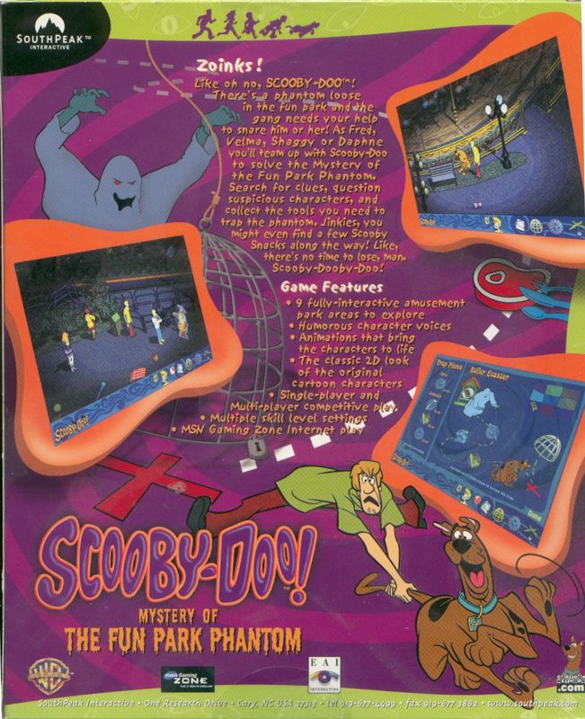 Back Cover for Scooby-Doo!: Mystery of the Fun Park Phantom (Windows)