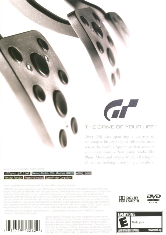 Back Cover for Gran Turismo 4 (PlayStation 2)