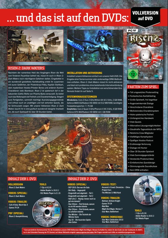 Other for Risen 2: Dark Waters (Windows) (PC Games 06/2015 covermount): Electronic cover (Keep Case - Back)