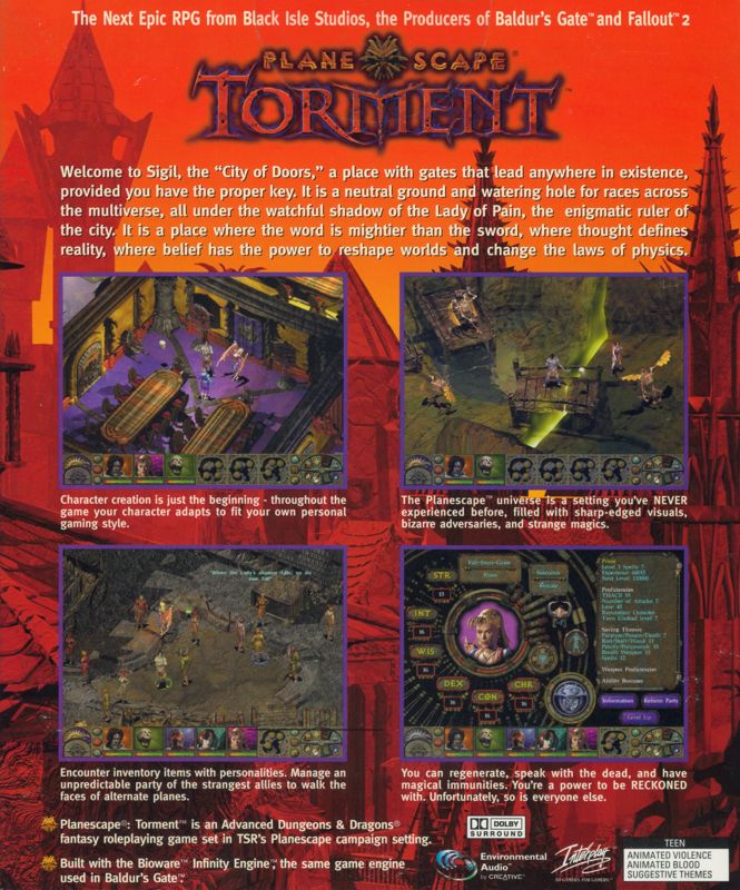 Planescape: Torment cover or packaging material - MobyGames