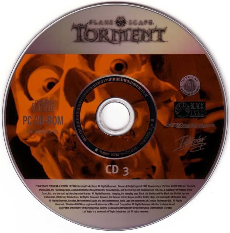 Media for Planescape: Torment (Windows): Disc 3