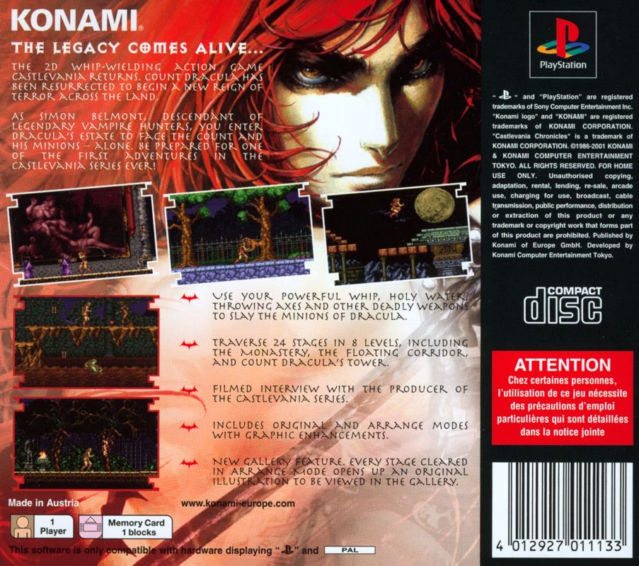 Castlevania Chronicles cover or packaging material MobyGames