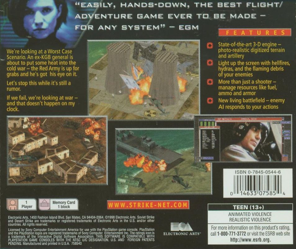 Back Cover for Soviet Strike (PlayStation) (Greatest Hits release)