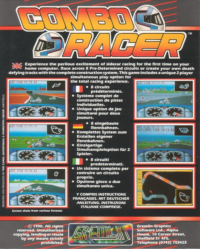 Back Cover for Combo Racer (Atari ST)