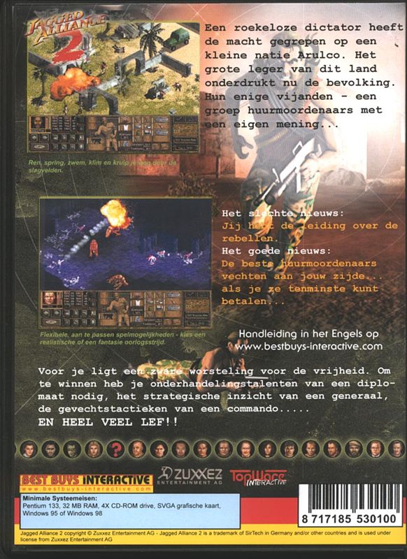 Back Cover for Jagged Alliance 2 (Windows) (Best Buys Interactive release)