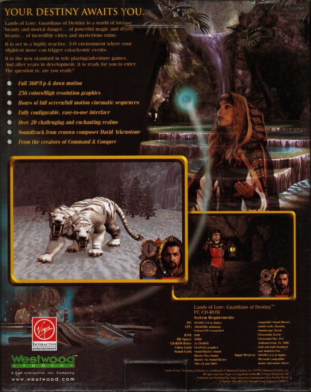 Back Cover for Lands of Lore: Guardians of Destiny (DOS and Windows) (Asian)