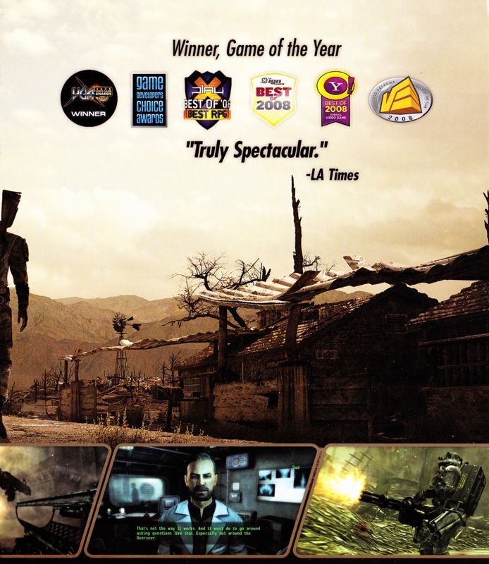 Inside Cover for Fallout 3: Game of the Year Edition (PlayStation 3): Right Flap