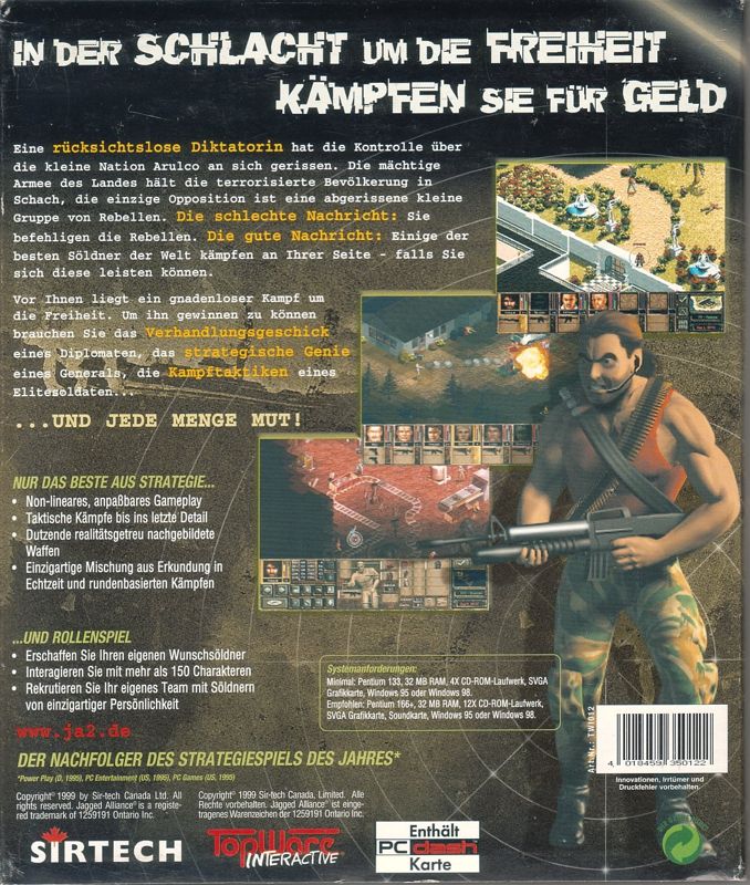 Back Cover for Jagged Alliance 2 (Windows)