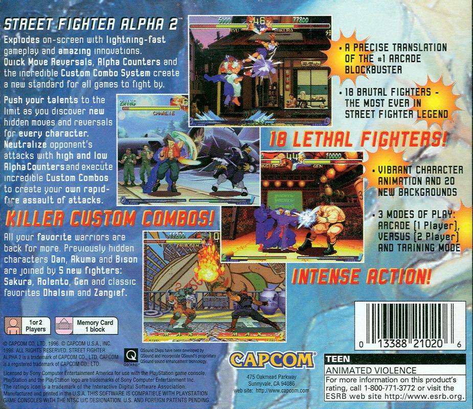 Back Cover for Street Fighter Alpha 2 (PlayStation)