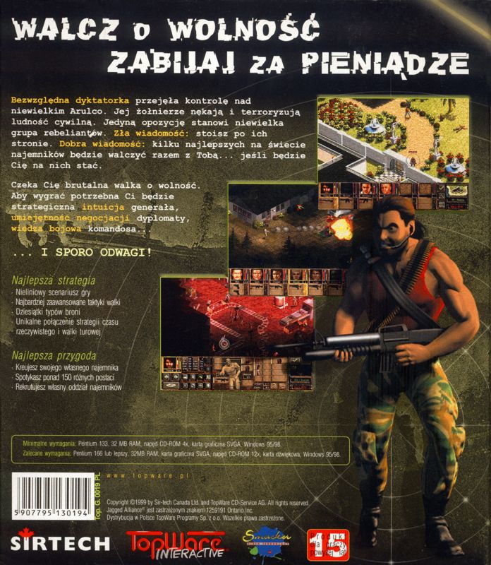 Back Cover for Jagged Alliance 2 (Windows)