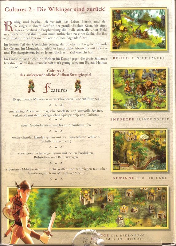 Back Cover for Cultures 2: The Gates of Asgard (Windows)