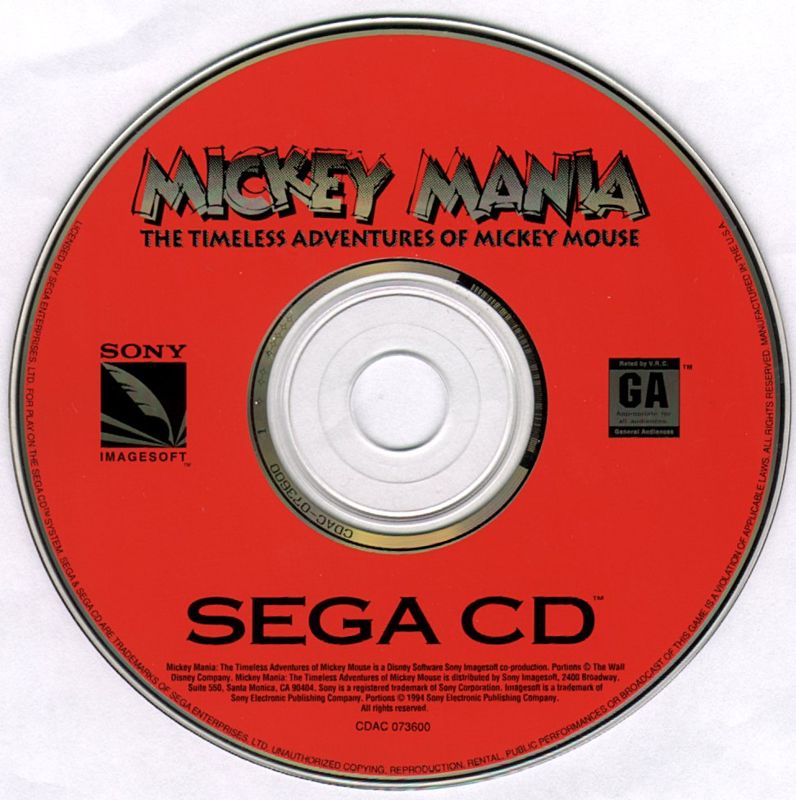 Media for Mickey Mania (SEGA CD)