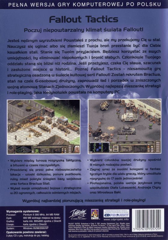 Back Cover for Fallout Tactics: Brotherhood of Steel (Windows) (nowa eXtra Klasyka release)