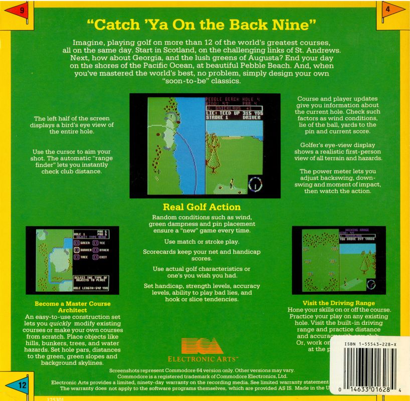 Back Cover for World Tour Golf (Amiga)