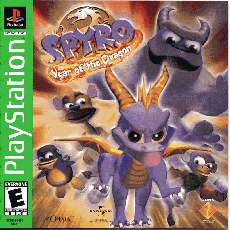Front Cover for Spyro: Year of the Dragon (PlayStation) (Greatest Hits release): also Manual Front