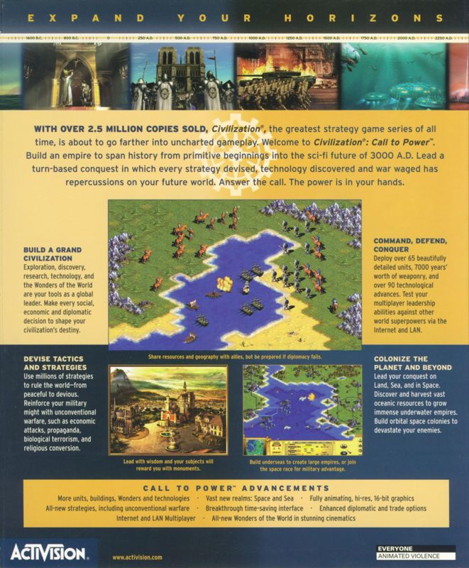 Back Cover for Civilization: Call to Power (Windows)