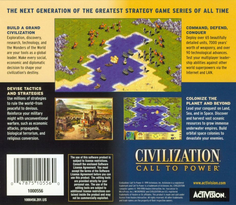 Other for Civilization: Call to Power (Windows): Jewel Case - Back