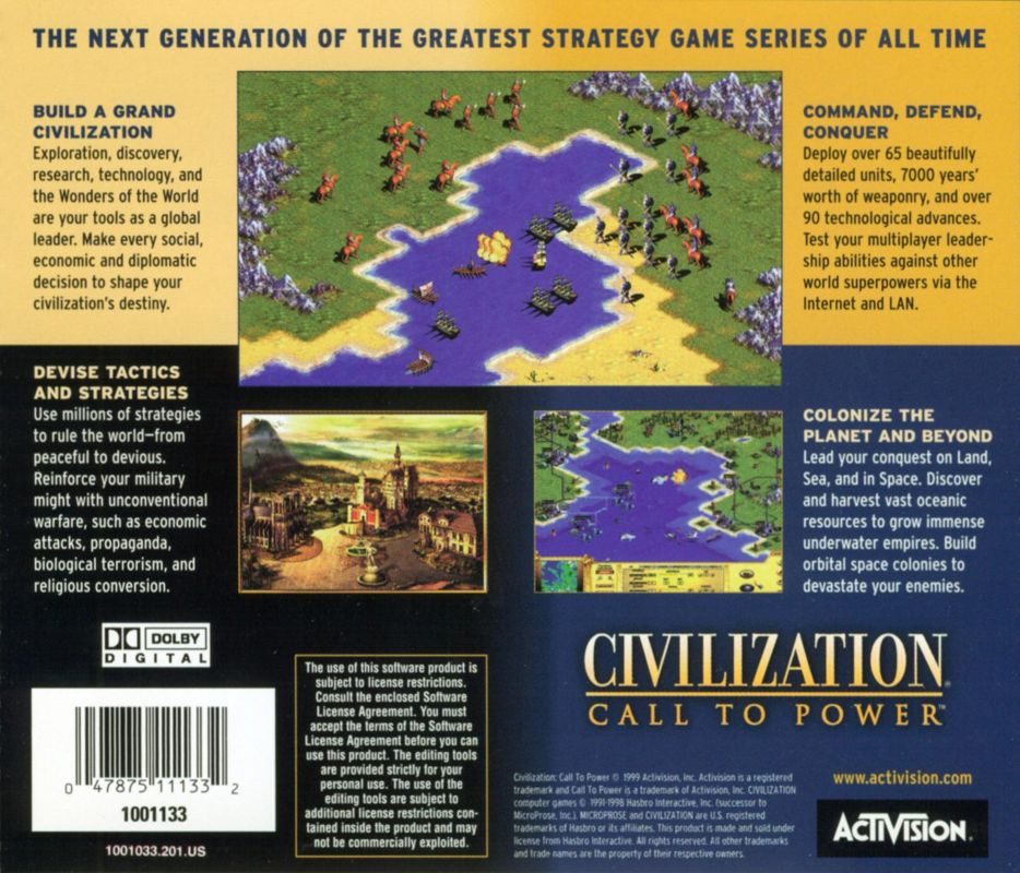 Other for Civilization: Call to Power (Windows) (DVD Version): Jewel Case - Back