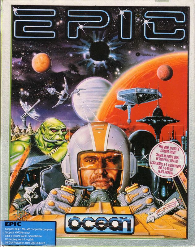 Front Cover for Epic (DOS) (includes a 3D poster and a viewer)