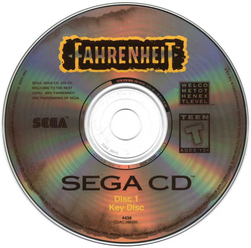 Media for Fahrenheit (SEGA 32X and SEGA CD): Disc 1/2