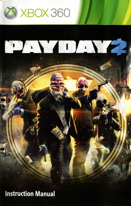 Manual for Payday 2 (Xbox 360): Front