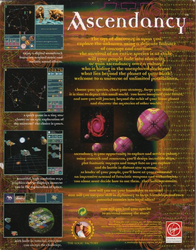 Back Cover for Ascendancy (DOS)