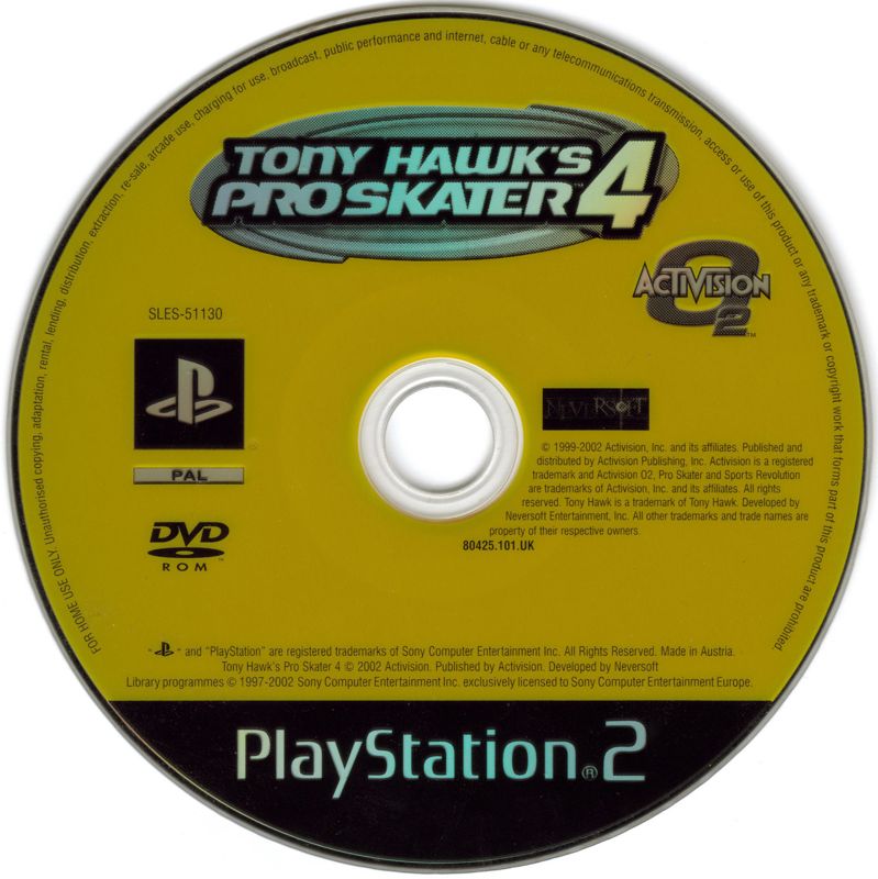 Media for Tony Hawk's Pro Skater 4 (PlayStation 2)
