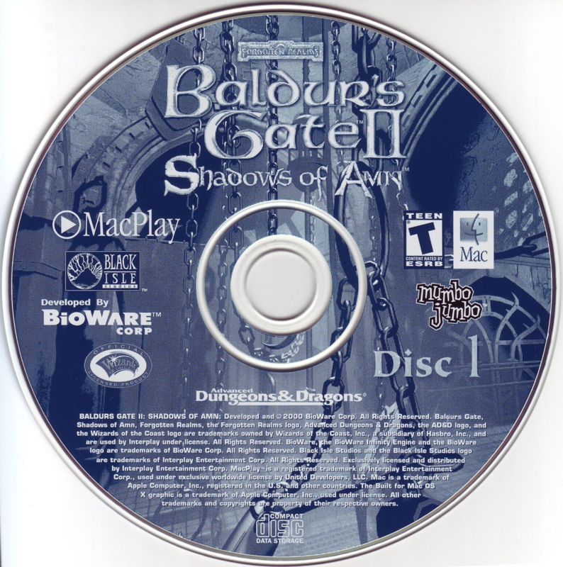 Media for Baldur's Gate II: Shadows of Amn (Macintosh)