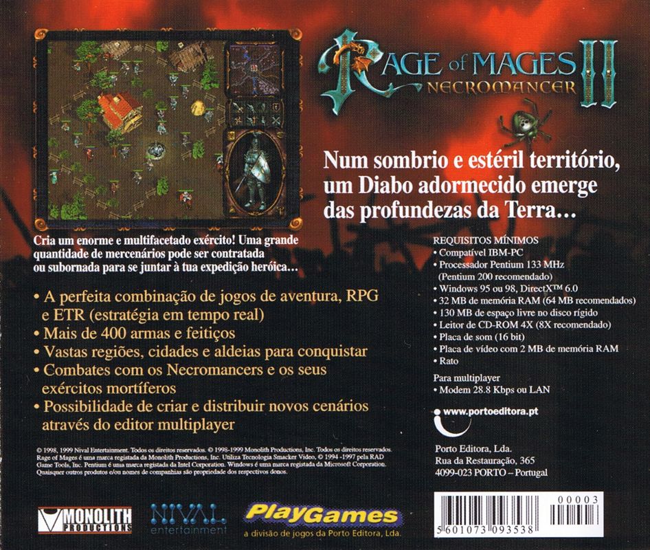 Back Cover for Rage of Mages II: Necromancer (Windows) (Player covermount)