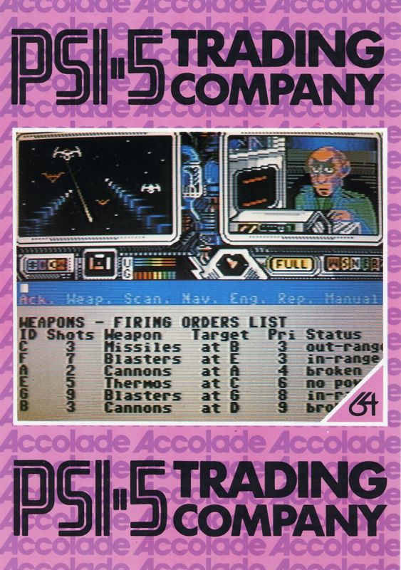 Front Cover for Psi 5 Trading Co. (Commodore 64) (Floppy disk release)